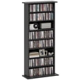 thumbnail image 1 of HOMCOM Armoire de Rangement Multimédia Étagère à DVD à 8 Niveaux avec Tablettes Ajustables Noir, 1 of 10