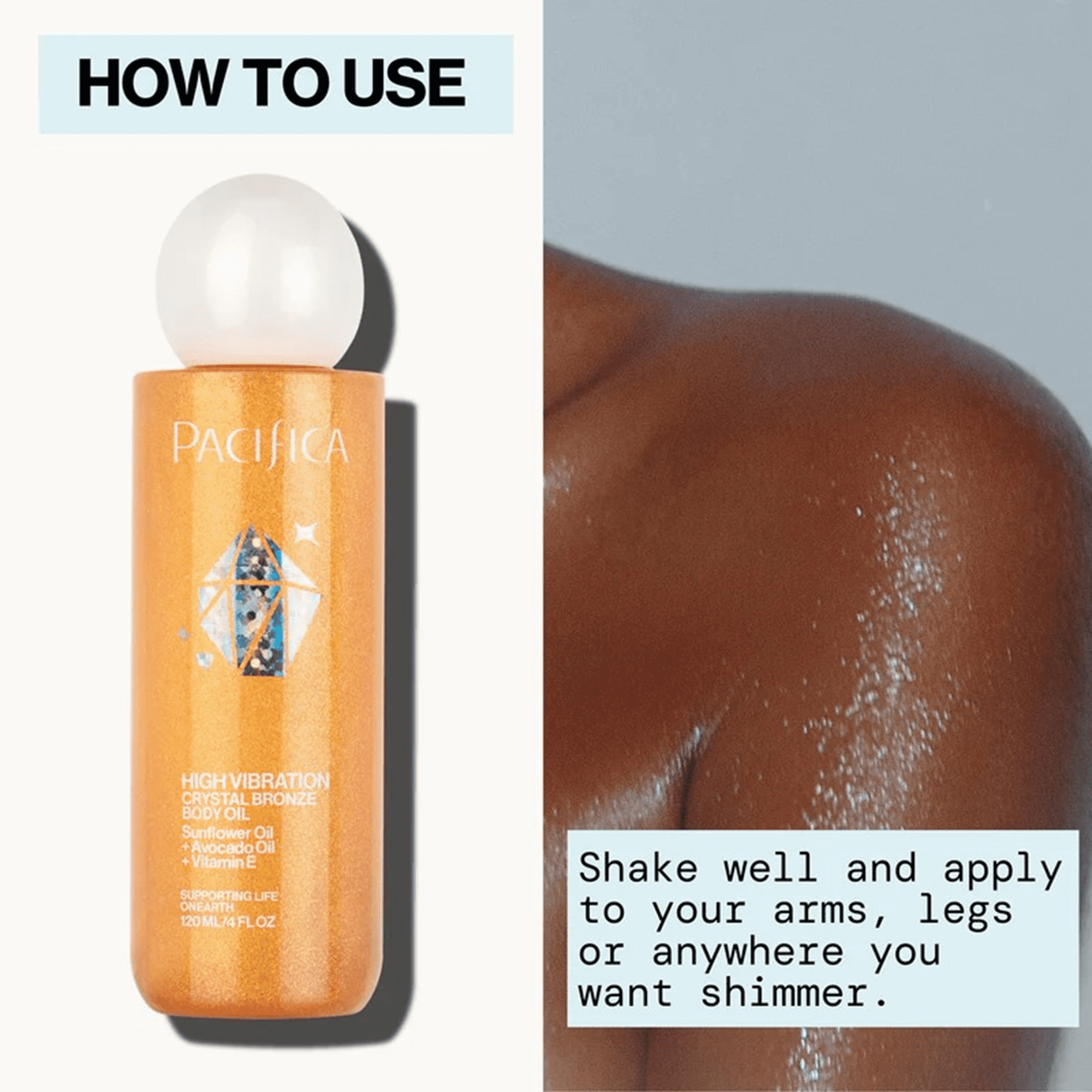 Pacifica - Huile corporelle scintillante Crystal Bronze - 120 ml