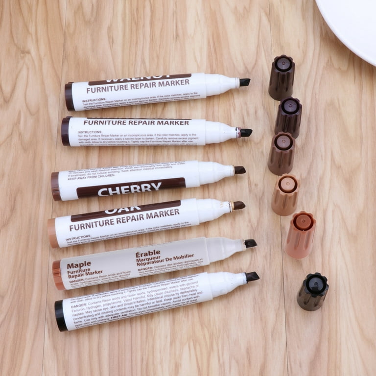 Furniture Pens for Touch-up | 6-Color Wood Stain Marker Pens - Quick Drying  Furniture Repair Tool for Tables, Desks, Wood Floors, and Bedposts Semone