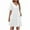 White, variant on Summer Dress Sevevn Women's Summer Solid Color V-Neck Dress With Pockets And Ruffle Short Sleeved Skirt