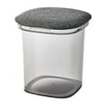 thumbnail image 2 of Almacenamiento de juguetes, asiento acolchado otomano para el hogar, de almacenamiento portátil, reposapiés transparente, taburete para entrada, Gris, 2 of 9