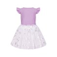 thumbnail image 2 of Girls Dress Purple Ruffle Sleeve Butterfly Sparkling Skirt Party 7 Years, 2 of 5