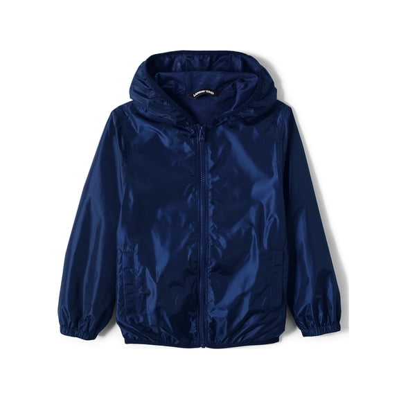 Lands' End Kids Waterproof Hooded Packable Rain Jacket