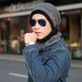 thumbnail image 2 of Men Beanie Hat Scarf Set Winter Warm Knit Hat and Infinity Scarf Gift Set, 2 of 3