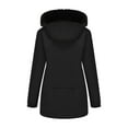thumbnail image 6 of Waterproof Windproof Women's Hooded Parka Jacket Outwear Long Sleeved Solid Color Pocket Coat Outerwear for Outdoor Hiking Winter | CSEONE,Black L, 6 of 8