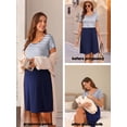thumbnail image 6 of Weardear Maternity Dress Short Sleeve Nursing Dresses Casual Knee Length Patchwork Breastfeeding Labor and Delivery Gown, 6 of 6