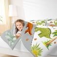 thumbnail image 4 of Homewish Kawaii Jungle Dinosaur Bedding Comforter Set for Kids, Tropic Coconut Tree Twin Comforter Sets, Cartoon Funny Animal Reversible Bedding Set, Ultra Soft Bedroom Decor, 2pcs, 4 of 8