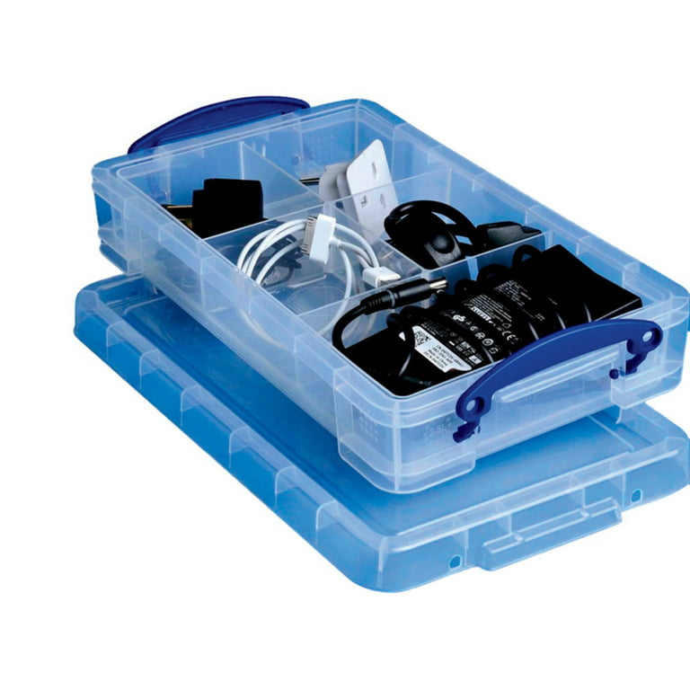 Really Useful Box 4L Box with Snap Down Handles, Clear
