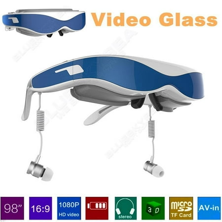 G100 VR Gläser Virtuelle Realität Headset 3D Videobrille 1080P HDMI 249cm Blau