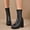 #273-Black, variant on Wowcloth Women's Fashion Casual Winter Comfortable Plus Size Ankle Boots – Solid Color Square Toe Thick Sole Chunky Mid Heel Boots for Daily Wear