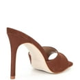thumbnail image 2 of Steve Madden Signal Brown Nubuck Square Open Toe Heeled Sandal High Mule Pumps (BRN NUBUCK, 7), 2 of 7