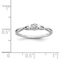thumbnail image 3 of 925 Sterling Silver Cubic Zirconia Cz Ring Engagement Solitaire Side Stone Three Fancy Promise, 3 of 7