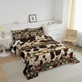 thumbnail image 3 of Erosebridal Cowhide Quilt Brown Highland Cow Print Comforter Set,Western Bedding Set Exotic Aztec Duvet Insert,Farmhouse Wild Animals Longhorn Skin Room Decor Cowboys Gifts, 3 of 7