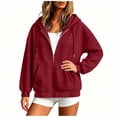 thumbnail image 4 of Trikvn Women's Quarter Zip Pullover Hoodie Textured Long Sleeve Sweatshirt Casual Drop Shoulder Hooded Tops with Kangaroo Pocket Fall Fashion Athletic Wear, 4 of 6