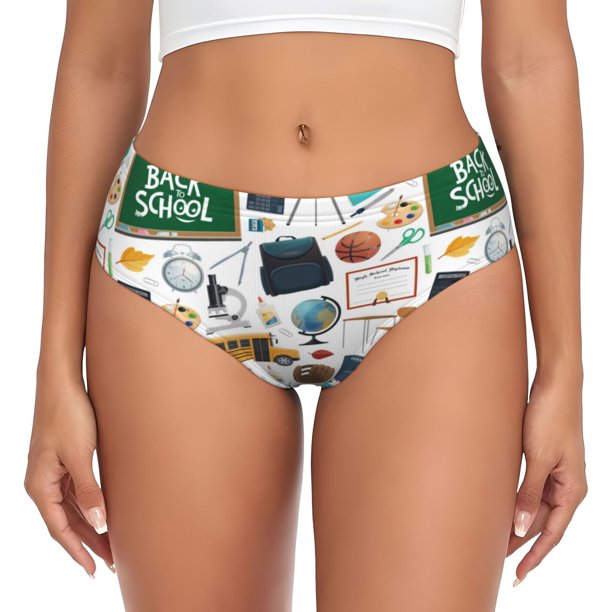 Balery Back To School A Ropa Interior de Algodón para Mujer con Dibujo – Braguitas Cómodas y Elásticas, Estilo Clásico-XX-Large