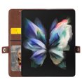 thumbnail image 5 of Case for Samsung Galaxy Z Fold 4 5G, Magnetic Matte Premium PU Leather Stand Flip Cover with Card Slots and Wallet, Shockproof and Full Body Protection Compatible with Z Fold 4 - Brown, 5 of 10