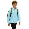 thumbnail image 5 of RUTAYY Boys Hoodie Casual Full Zip Long Sleeve Solid Color Jacket Outdoor Daily Wear Light Blue, 5 of 6