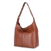 Time and Tru Womens Shively Faux Leather Bucket Handbag, Cognac