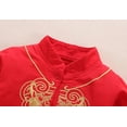 thumbnail image 3 of Dezsed Chinese New Year Baby Clothes Chinese Button Tang Romper Red Festival Clothing Long Sleeve Baby Boy Birthday Romper Jumpsuits With Hat And Shoes 0-24M, 3 of 6