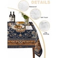 thumbnail image 2 of Blue Burnt Orange Boho Table Cloth, Antique Southwestern Tribal Waterproof Tablecloth for Square Tables, Reusable Washable Fabric Table Cover for Restaurant Kitchen Dining Tables 54"x54", 2 of 6