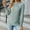 Green, variant on Babysbule Womens Long Sleeve Tops Women's Fashion Deep Round- Neck Solid Button Long Sleeve Blouse Shirt Top
