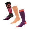 thumbnail image 3 of MeMoi Flowertrast Cotton Blend Crew Sock 3 Pack - Mens - Male, 10-13, Brown Heather, 3 of 5
