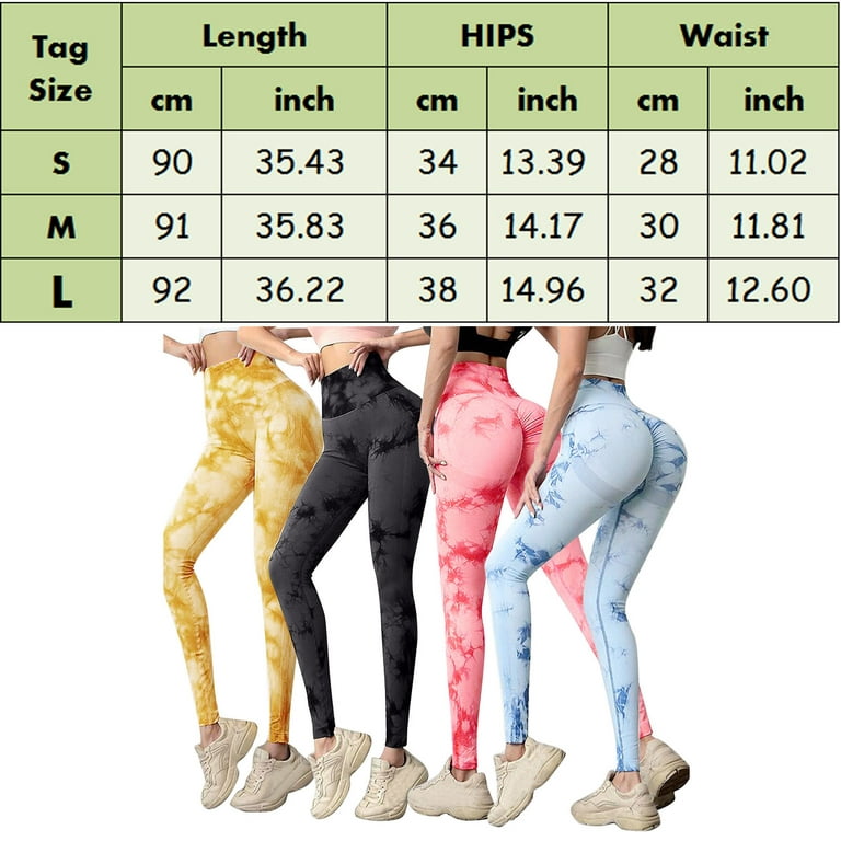 ZHAGHMIN Pantalones De Vestir Para Mujer Women'S Comfy Elastic High Waist  Tie-Dye Workout Leggings Girls Yoga Pants Size 8 Drawstring Warm Yoga Pants