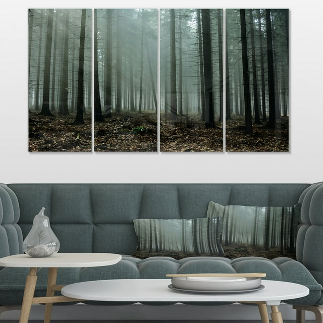 Gloomy Sunrays dans la Forêt Sombre - Impression sur Toile Paysage