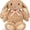 Beige Bunny, variant on Guvpev 14" Bunny Plush Toy, Soft Tan Floral Stuffed Animal Rabbit with Weighted Bottom for Sitting, Bunny Cuddly Toy with Floral Ears & Lace Bow, Unique Gift for Birthday, Christmas & Nursery