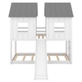 thumbnail image 5 of Twin over Twin House Bunk Bed with Slide and Windows,Wooden Bunk Bed Frame Ladder and Guardrails for Kids Teens Girls Boys,White, 5 of 7