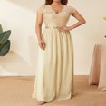 thumbnail image 3 of Robe Maxi de Bal pour Femmes en Dentelle Patchwork Dos Nu à Col en V Élégante Robe de Soirée Cocktail, 3 of 6