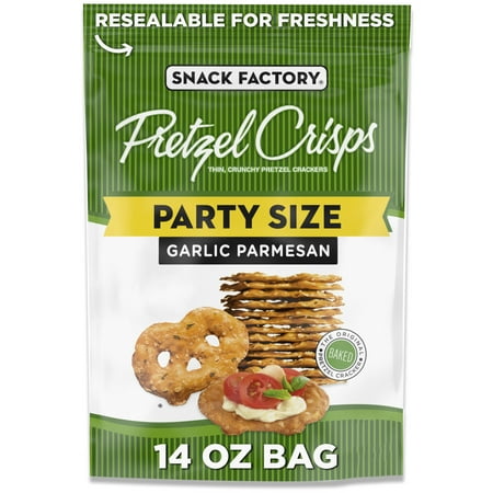 Snack Factory Garlic Parmesan Pretzel Crisps, 14 oz Party Size Bag