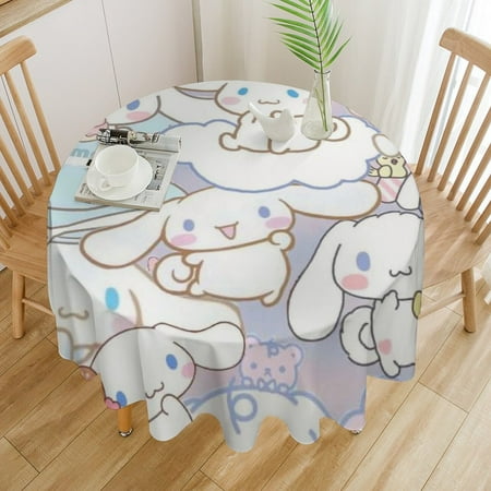 

Cinnamoroll (15) Christmas round plastic waterproof tablecloth 70x70in