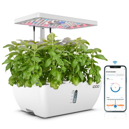 iDOO WiFi 12 Pods Hydroponic Growing System, Smart Indoor Herb Garden, Plants Germination Kit