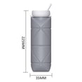 thumbnail image 2 of Botella 600ML Beber Hervidor Ligero Beber Gimnasio Gimnasio Jarra Gris, 2 of 7