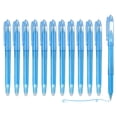 thumbnail image 1 of Uxcell 12Pcs Erasable Gel Pens, 0.5mm Fine Point Heat Erasable Marking Pen with Cap Smooth Writing Fabric Markers for Sewing Drawing Writing Planner, Sky Blue Ink, 1 of 6