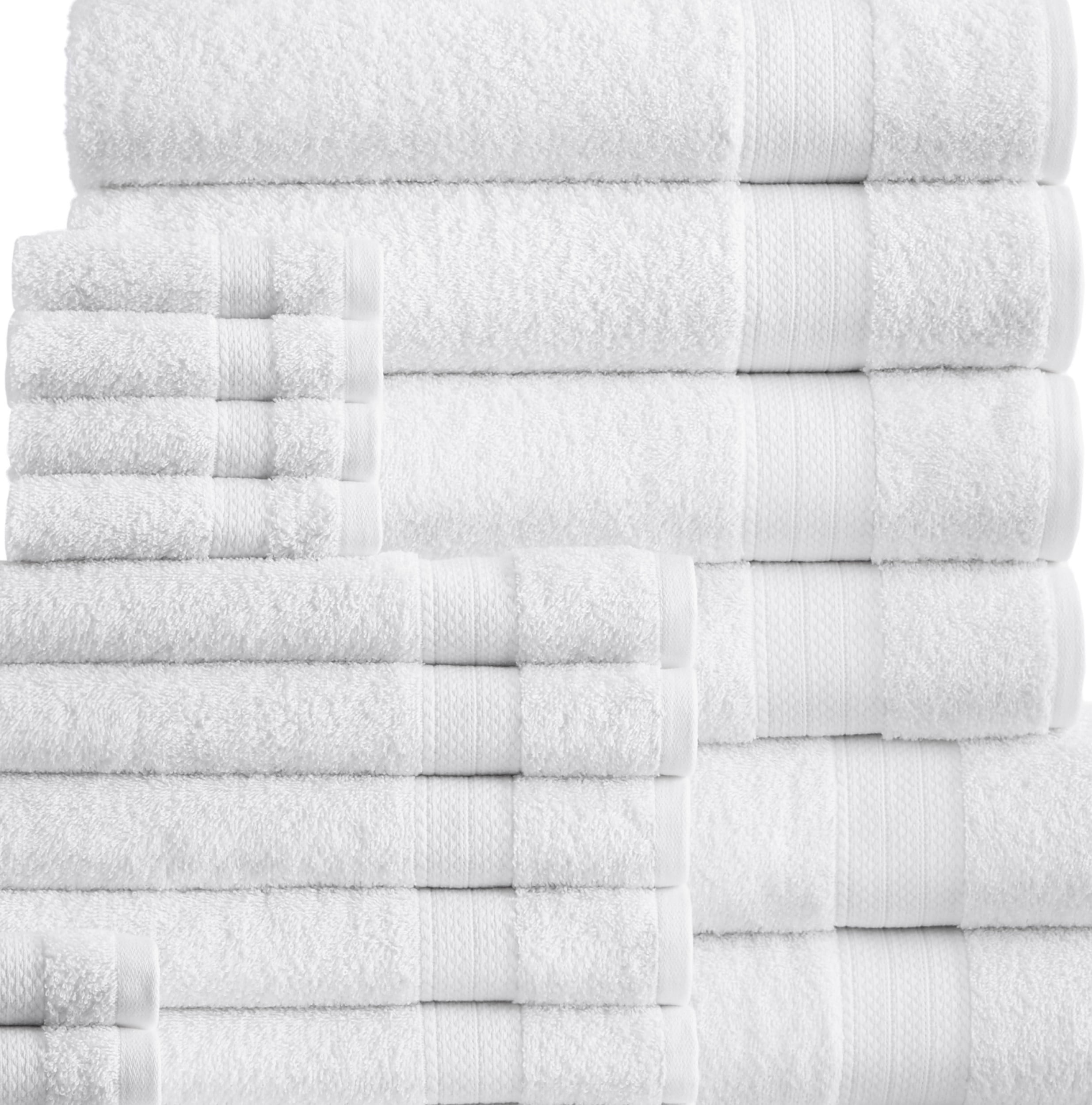 100 Cotton Plush and Absorbent Towel Set (24 piece set includes 2 Bath