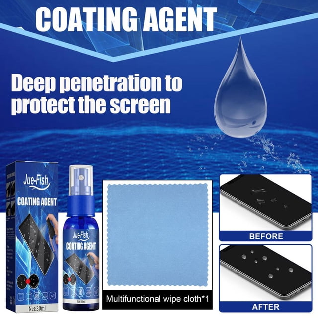 30ml Liquid Screen Protector Spray with 9H Hardness Oleophobic Coating Agent for Phones, Tablets, and Camera Lenses, Invisible and Scratch-Resistant