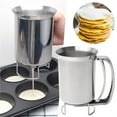 thumbnail image 2 of Kaireo Batter Separatorstainless Pancake Batter Dispenser Great for Baking Cupcakes Cooking Easyflow Spout Measuring Gauge in Mls and Cups,Include:1*Batter Mixer, 2 of 5