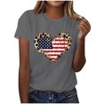 thumbnail image 2 of ZZwxWA Womens Tops Dressy Casual Short Sleeve Crewneck 4th of July Heart Shape Print Summer Shirts Independence Day Plus Size Lightweight Fashion Graphics Pullover Blouses, 2 of 4