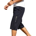 thumbnail image 5 of Tbopshirt Mens Capri Pants Plus Size Dry 3/4 Length Shorts Elastic Waist Zipper Pocket Hiking Pants for Outdoor Workout Casual Wear,L-4XL, 5 of 6
