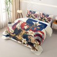 thumbnail image 3 of Manfei Grunge American Flag Twin Quilt Set,Soldier Boots Hat Twin Coverlet Set,Red White Navy,2-Piece, 3 of 7