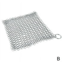 Steel Cast Iron Pot Cleaner Chain Mail Scrubber Cookware Tool Kitchen Hot V7H0