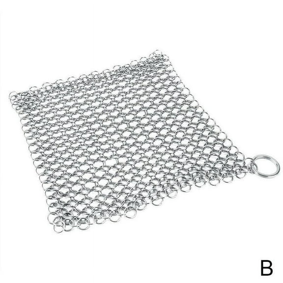 Steel Cast Iron Pot Cleaner Chain Mail Scrubber Cookware Tool Kitchen U.K-Fast