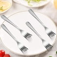 thumbnail image 3 of Hammered Salad Forks Set of 6 Stainl Steel Appetizer Dert Forks Sierware Flatware Small Forks Mirror Finish Dishwasher Safe 6.7 Inches, 3 of 7
