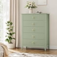 thumbnail image 6 of EastVita Fluted Dresser for Bedroom 42.9 Tall 5-Drawer Living Room Hallway Entryway Green, 6 of 7