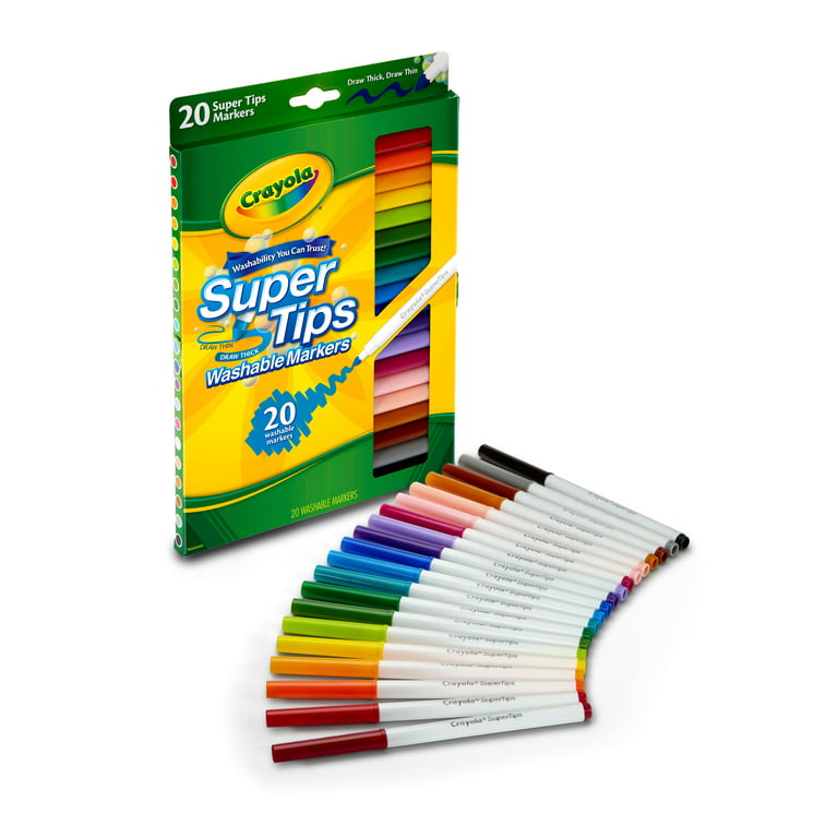 Crayola 58-8106 Super Tips Fine Line Markers 20 Count Pack: Crayola Markers  & Paper Sets (071662081065-2)