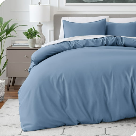 Bare Home Luxury Duvet Cover and Sham Set - Premium 1800 Collection - Ultra-Soft - Queen, Coronet Blue, 3-Pieces