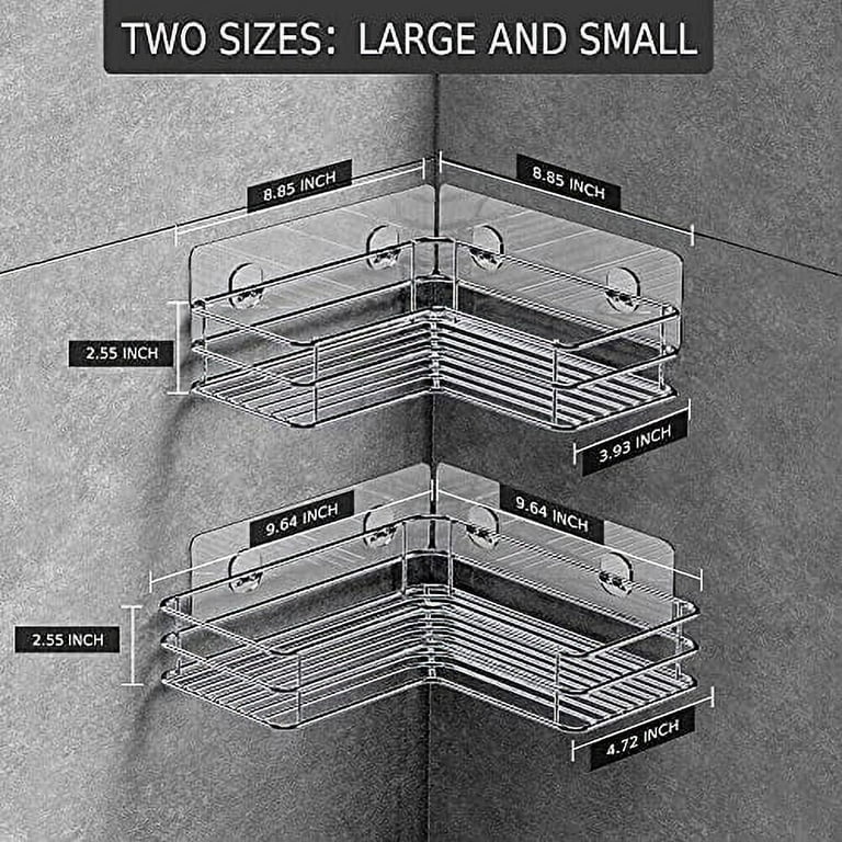 Sinminou Corner Shower Caddy 2 Pack, 304 Stainless Steel Hexagon Shower  Shelf with Adhesive, Wall Mounted Bathroom Shelf Basket, Shower Rack  Hanging
