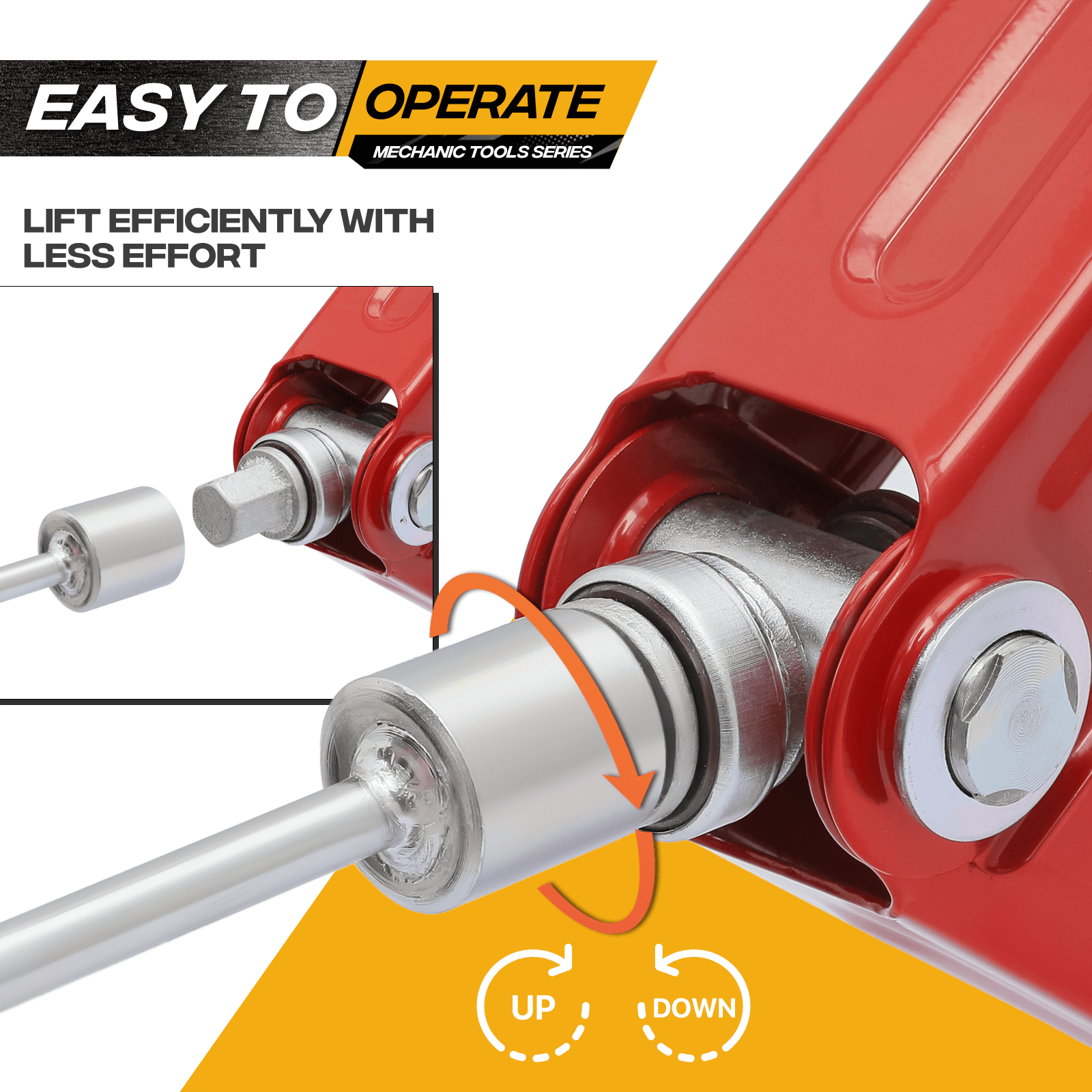 Magshion Set of 2 Heavy Duty Scissor Jack, 2.5 Ton 5000lbs Car Jack Tire Repair Tools Kit, RV Trailer Stabilizer Leveling Scissor Jacks with Handle, Red